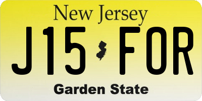 NJ license plate J15FOR