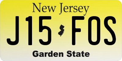 NJ license plate J15FOS