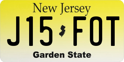 NJ license plate J15FOT