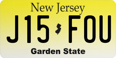 NJ license plate J15FOU