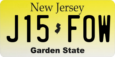 NJ license plate J15FOW