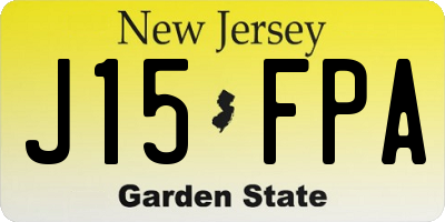NJ license plate J15FPA