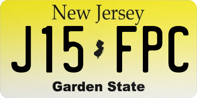 NJ license plate J15FPC