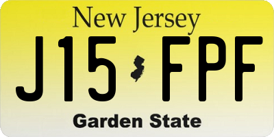 NJ license plate J15FPF
