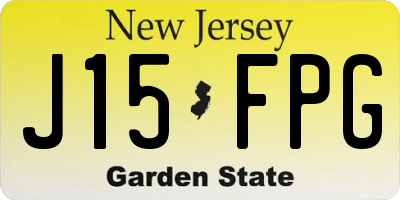 NJ license plate J15FPG
