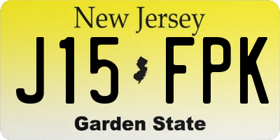 NJ license plate J15FPK