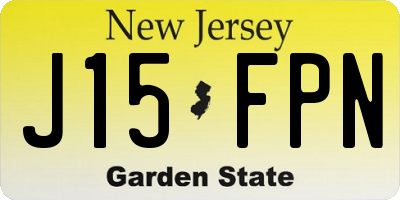 NJ license plate J15FPN