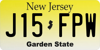 NJ license plate J15FPW