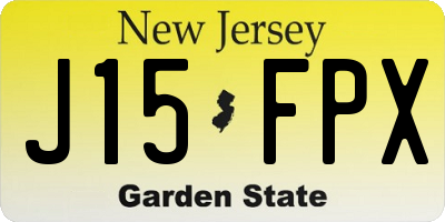 NJ license plate J15FPX