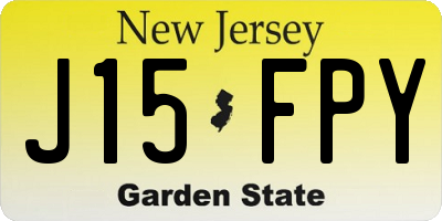 NJ license plate J15FPY