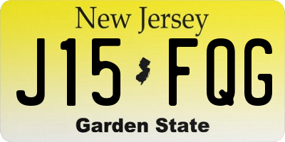 NJ license plate J15FQG
