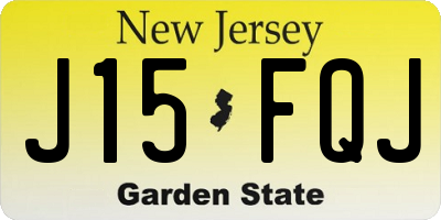 NJ license plate J15FQJ