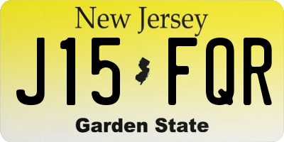 NJ license plate J15FQR
