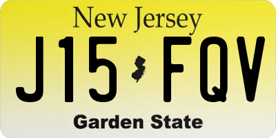 NJ license plate J15FQV