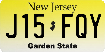 NJ license plate J15FQY