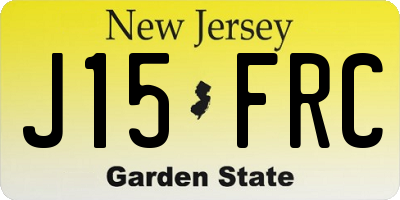 NJ license plate J15FRC