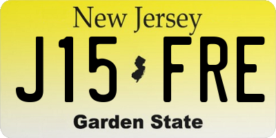 NJ license plate J15FRE