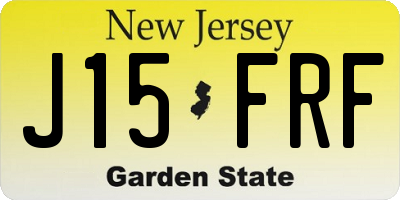NJ license plate J15FRF