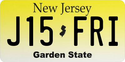 NJ license plate J15FRI