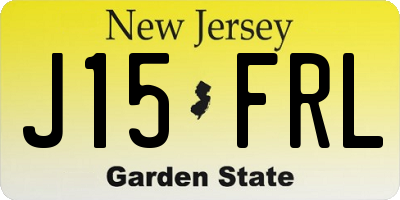 NJ license plate J15FRL
