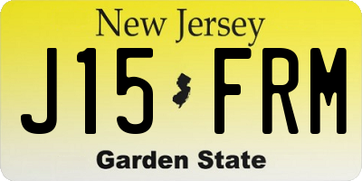 NJ license plate J15FRM
