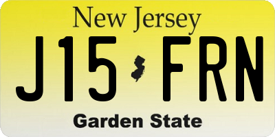 NJ license plate J15FRN