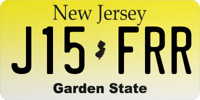 NJ license plate J15FRR
