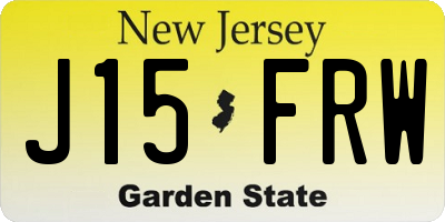 NJ license plate J15FRW