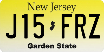 NJ license plate J15FRZ
