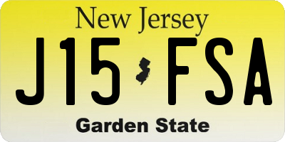 NJ license plate J15FSA