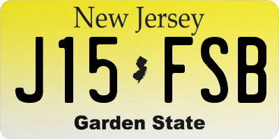 NJ license plate J15FSB