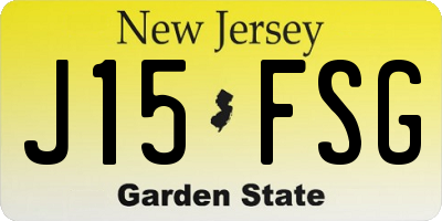 NJ license plate J15FSG