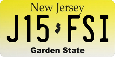 NJ license plate J15FSI