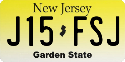 NJ license plate J15FSJ