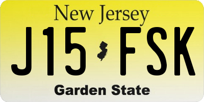 NJ license plate J15FSK