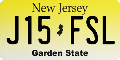 NJ license plate J15FSL