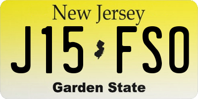 NJ license plate J15FSO