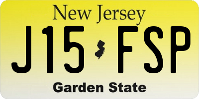 NJ license plate J15FSP