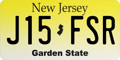 NJ license plate J15FSR