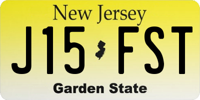 NJ license plate J15FST