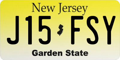 NJ license plate J15FSY