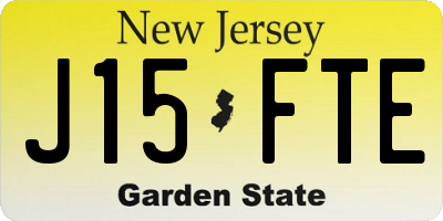NJ license plate J15FTE