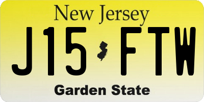 NJ license plate J15FTW