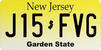 NJ license plate J15FVG