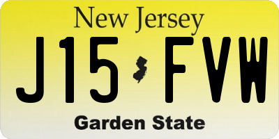 NJ license plate J15FVW