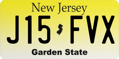 NJ license plate J15FVX