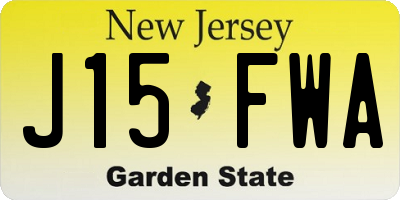 NJ license plate J15FWA