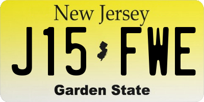 NJ license plate J15FWE