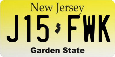 NJ license plate J15FWK