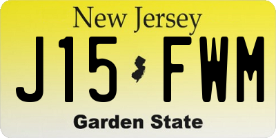 NJ license plate J15FWM